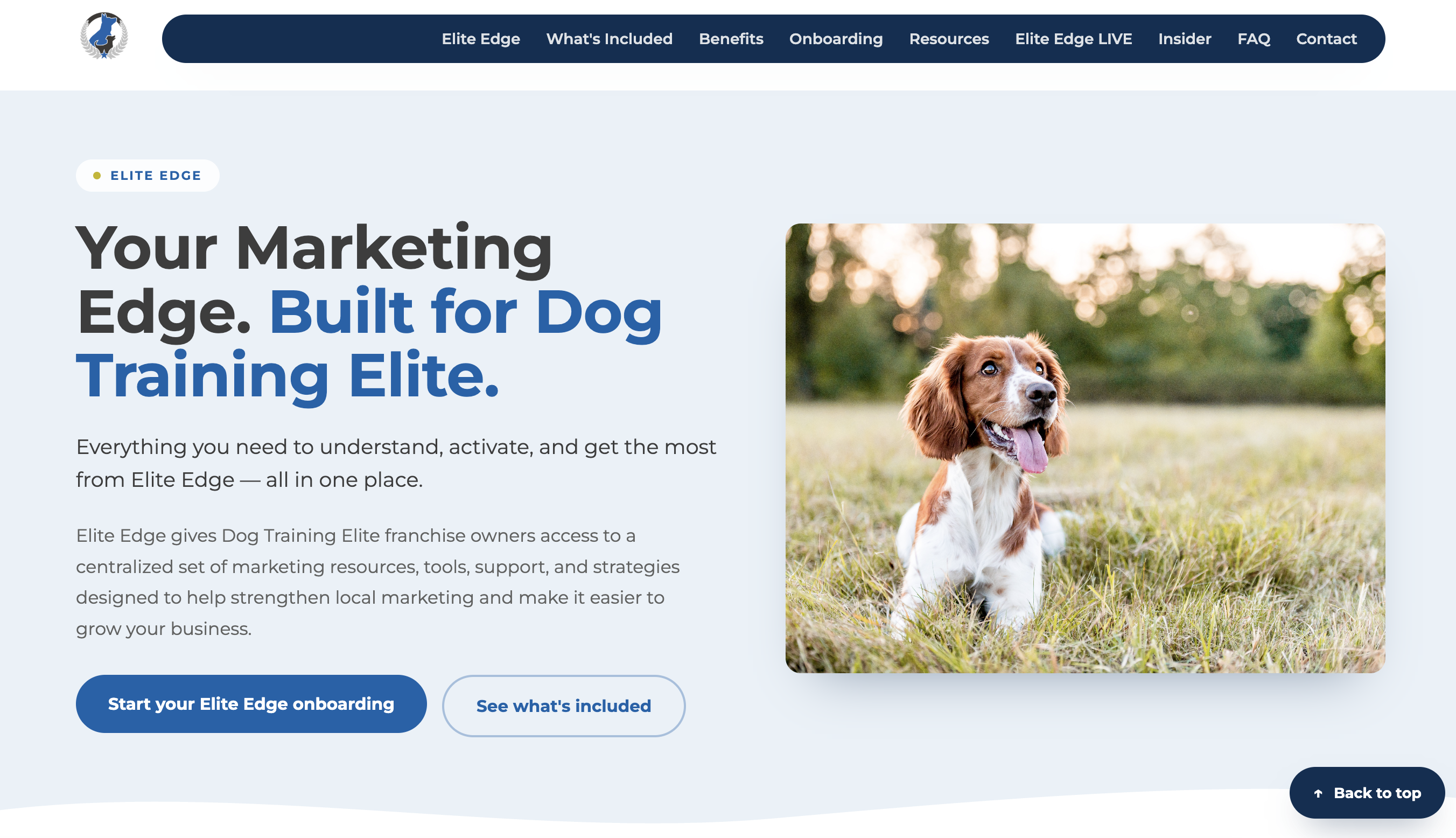 The Elite Edge Command Center home page